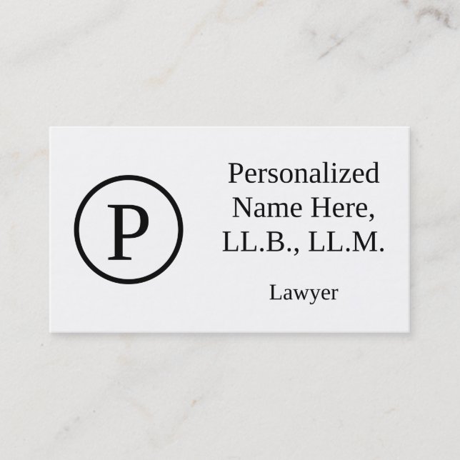 Elegant Lawyer Business Card (Front)