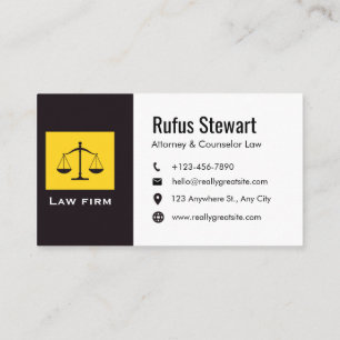 Elegant Lawyer Business Card   Attorney & Legal 