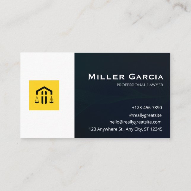 Elegant Lawyer Business Card | Attorney & Legal  (Back)