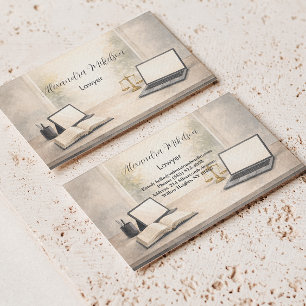 Elegant Lawyer Desk Professional Branding Business Card