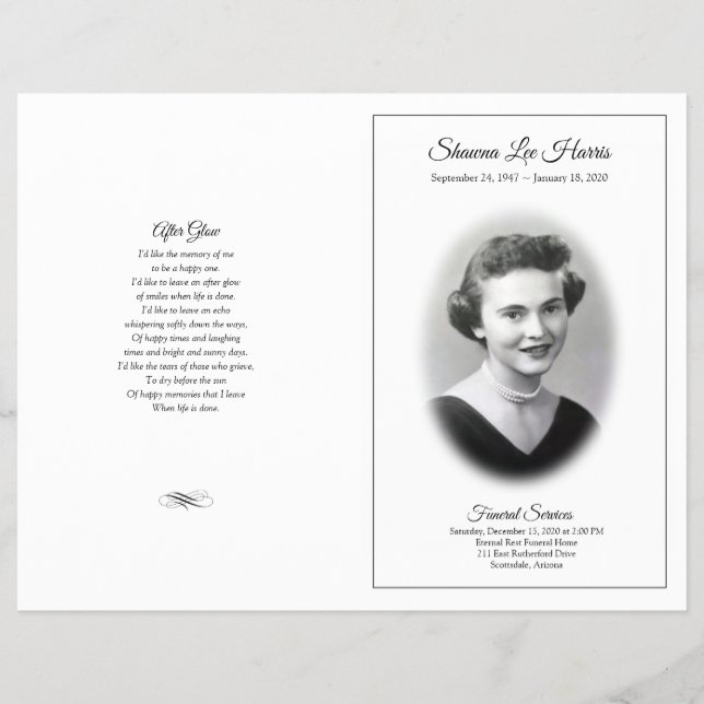 Elegant LDS Funeral Program Flyer (Front)