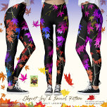 Elegant Leaf and Branch Pattern Multi Leggings<br><div class="desc">Lovely nature inspired artistic fashion leggings. These quality leggings are embellished with a delicate multi-colour Japanese maple leaf pattern. (This item shown in black - but you can customise these in the background colour of your choice - choose from the complete rainbow of colours!) Perfectly paired with a blazer for...</div>