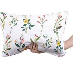 Elegant Leaf and Flower Pattern Custom Decorative Cushion
