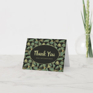 Elegant Leaf Design Botanical Thank You Card