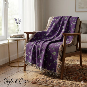 Elegant Leaf Print Fleece – Cosy & Stylish Blanket