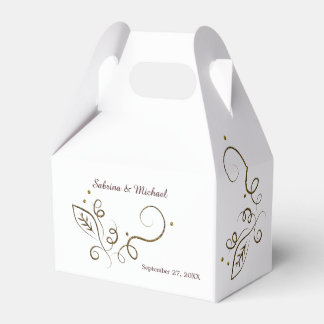 Elegant Leaf Swirl Wedding Favour Box