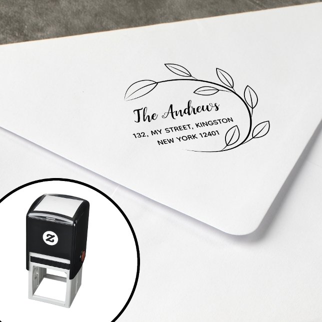 Elegant Leaf Wreath Family Self-inking Stamp (Creator Uploaded)