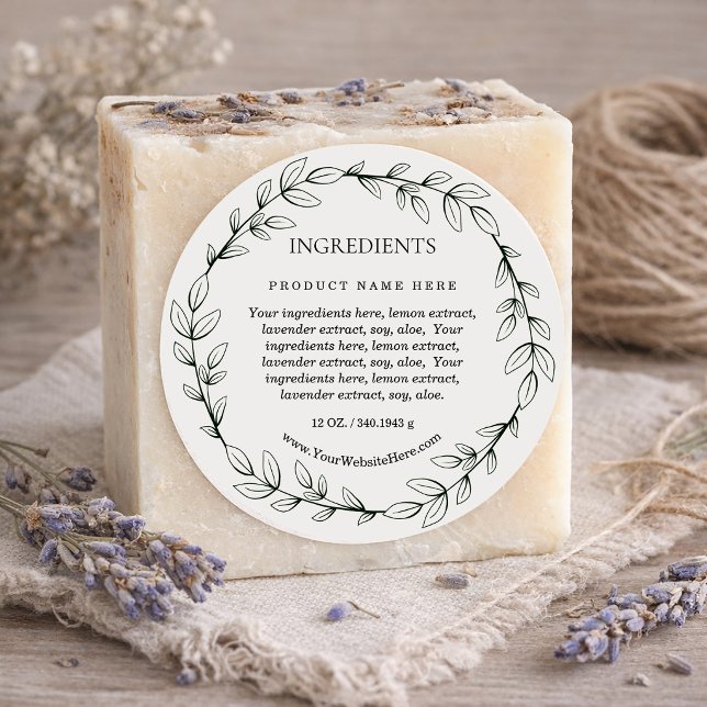  Elegant Leaf Wreath Ingredients Product Label (Elegant Leaf Wreath Ingredients Product Label)