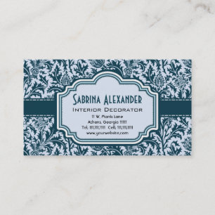 Elegant Leafy Art Nouveau Arts and Crafts Pattern Business Card
