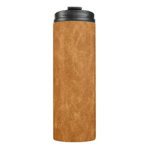 Elegant Leather Background Texture Thermal Tumbler