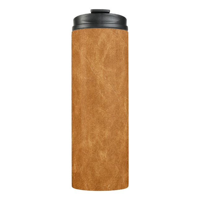 Elegant Leather Background Texture Thermal Tumbler (Front)
