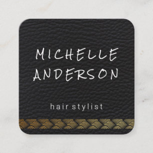 Elegant Leather Gold Trim   Stylist Loyalty Card