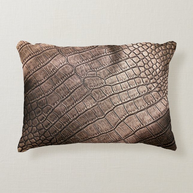 Elegant leather pattern close up. decorative cushion (Front)