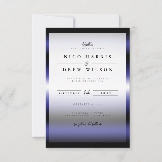 Elegant Leather Pride Wedding  Invitation (Front)