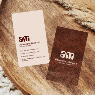 Elegant Leather Texture Professional Business Card