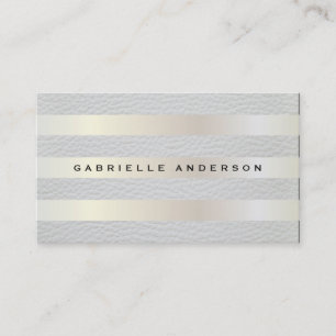 Elegant Leather with Luxe Metallic Stripe Pattern Business Card
