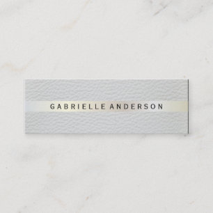 Elegant Leather with Luxe Metallic Trim Mini Business Card