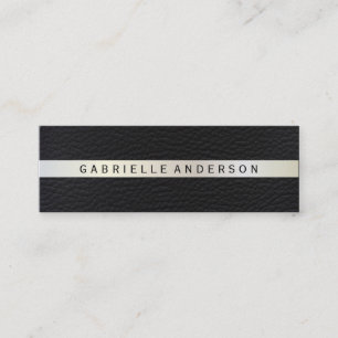 Elegant Leather with Luxe Metallic Trim Mini Business Card