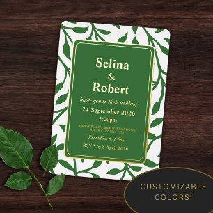 Elegant Leaves Foil Invitation