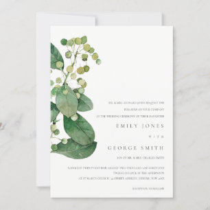 ELEGANT LEAVES FOLIAGE GREENERY WEDDING INVITE