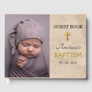 Elegant Leaves Orthodox Christian Baptism Guest Bo Book