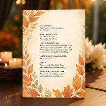 Elegant Leaves & Pampas Grass Autumn Fall Wedding