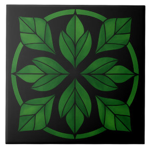 Elegant Leaves Pattern Ceramic Tile