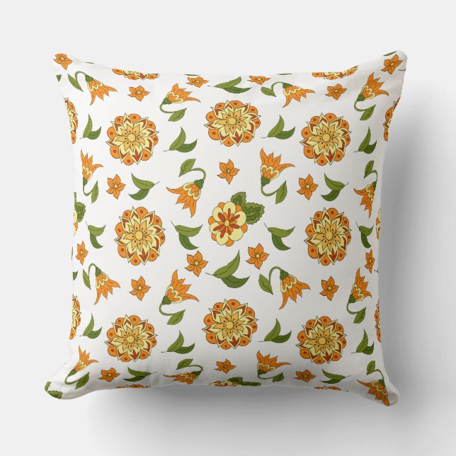 Elegant Leaves Plant Design Pillow (Front)