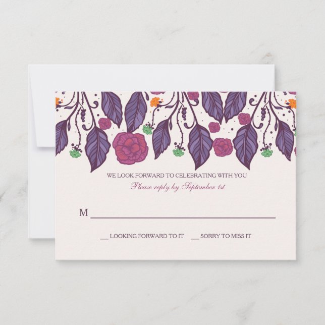 Elegant Leaves Response Cards (Front)