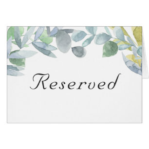 Elegant leaves. Wedding Reserved Table Place Card