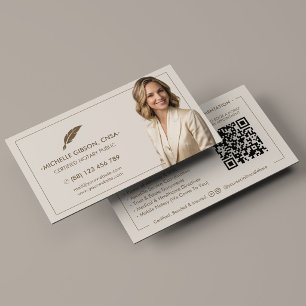 Elegant Legal Consultant Mobile Notary Sand Business Card