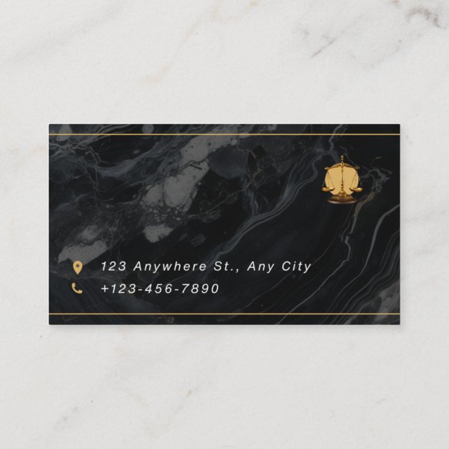 Elegant Legal Counsel Business Card (Back)
