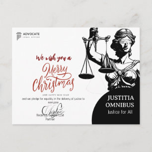 Elegant Legal Greetings for Clients & Associates Holiday Postcard
