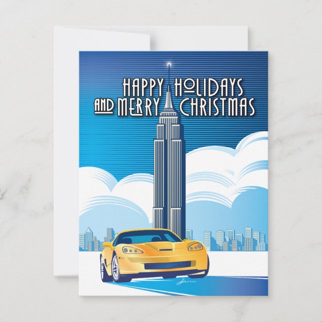 Elegant Legendary Vette on Cruise Holiday Card (Front)