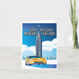 Elegant Legendary Vette on Cruise Holiday Card