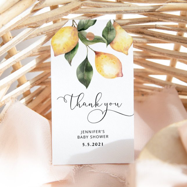 Elegant lemon baby shower gift tags (Creator Uploaded)