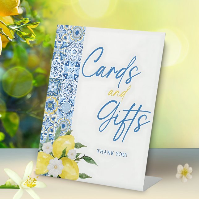 Elegant Lemon Baby Shower Gifts and Cards Sign (Creator Uploaded)