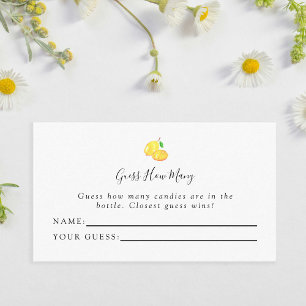 Elegant Lemon Baby Shower Guess How Many Card