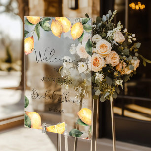 Elegant Lemon bridal shower welcome Acrylic Sign
