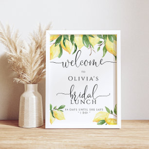 Elegant Lemon Citrus Bridal Lunch Welcome Poster