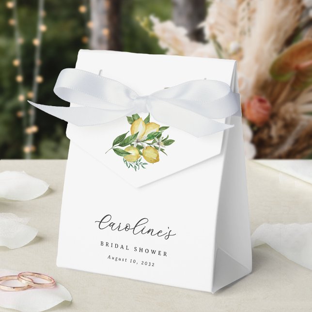 Elegant Lemon Citrus Bridal Shower Favour Box (Creator Uploaded)