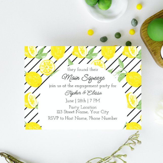 Elegant Lemon Engagement Party Invitation (Creator Uploaded)