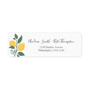 Elegant Lemon Foliage Calligraphy Script Name