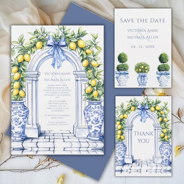 Elegant Lemon Grove Wedding  Invitation (Creator Uploaded)