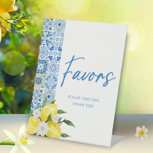 Elegant Lemon Italian Baby Shower Favors Sign