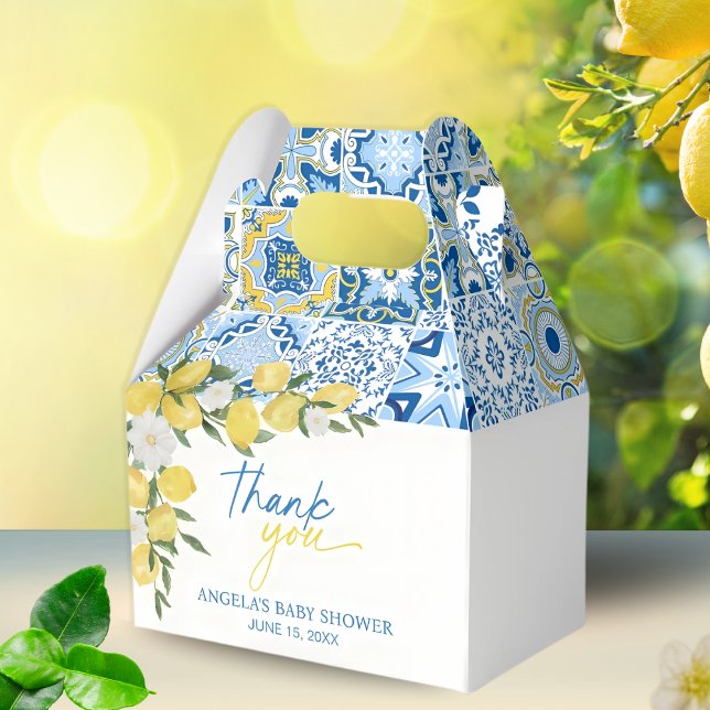 Elegant Lemon Mediterranean Baby Shower  Favour Bo Favour Box (Creator Uploaded)