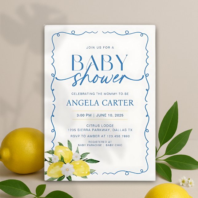 Elegant Lemon Mediterranean Baby Shower  Invitation (Creator Uploaded)