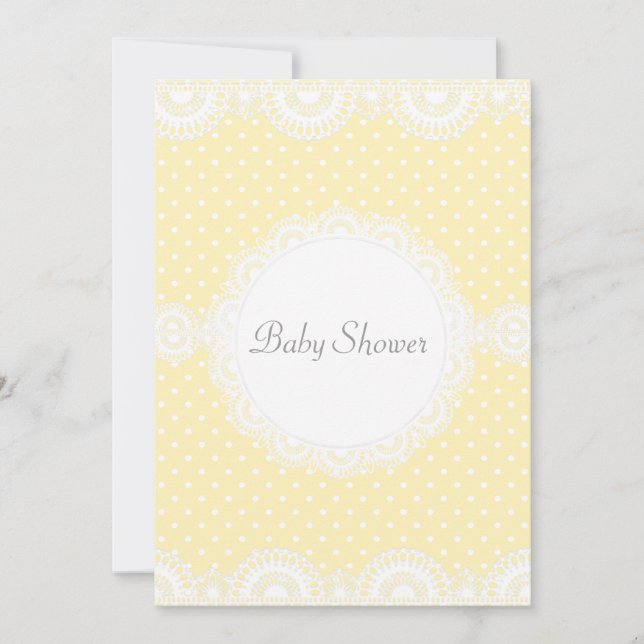 ELEGANT LEMON SPOT BABY SHOWER INVITATION (Front)