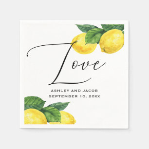 Elegant Lemon Wedding   Citrus Botanical Party Napkin