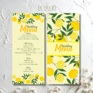 Elegant Lemon Wedding Flat Menu